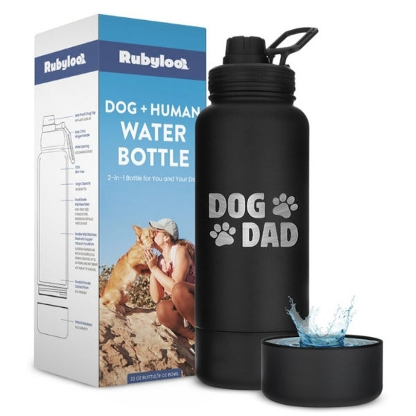 Shared Dog & Human Water Bottle with Bowl