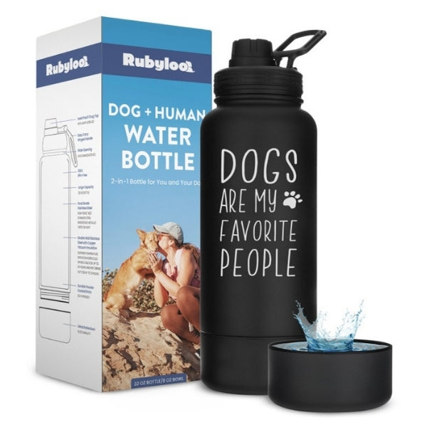 Shared Dog & Human Water Bottle with Bowl