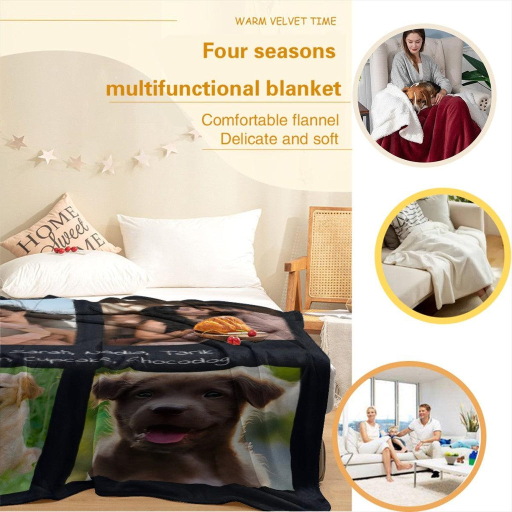 Custom 4-Photo Collage Blanket