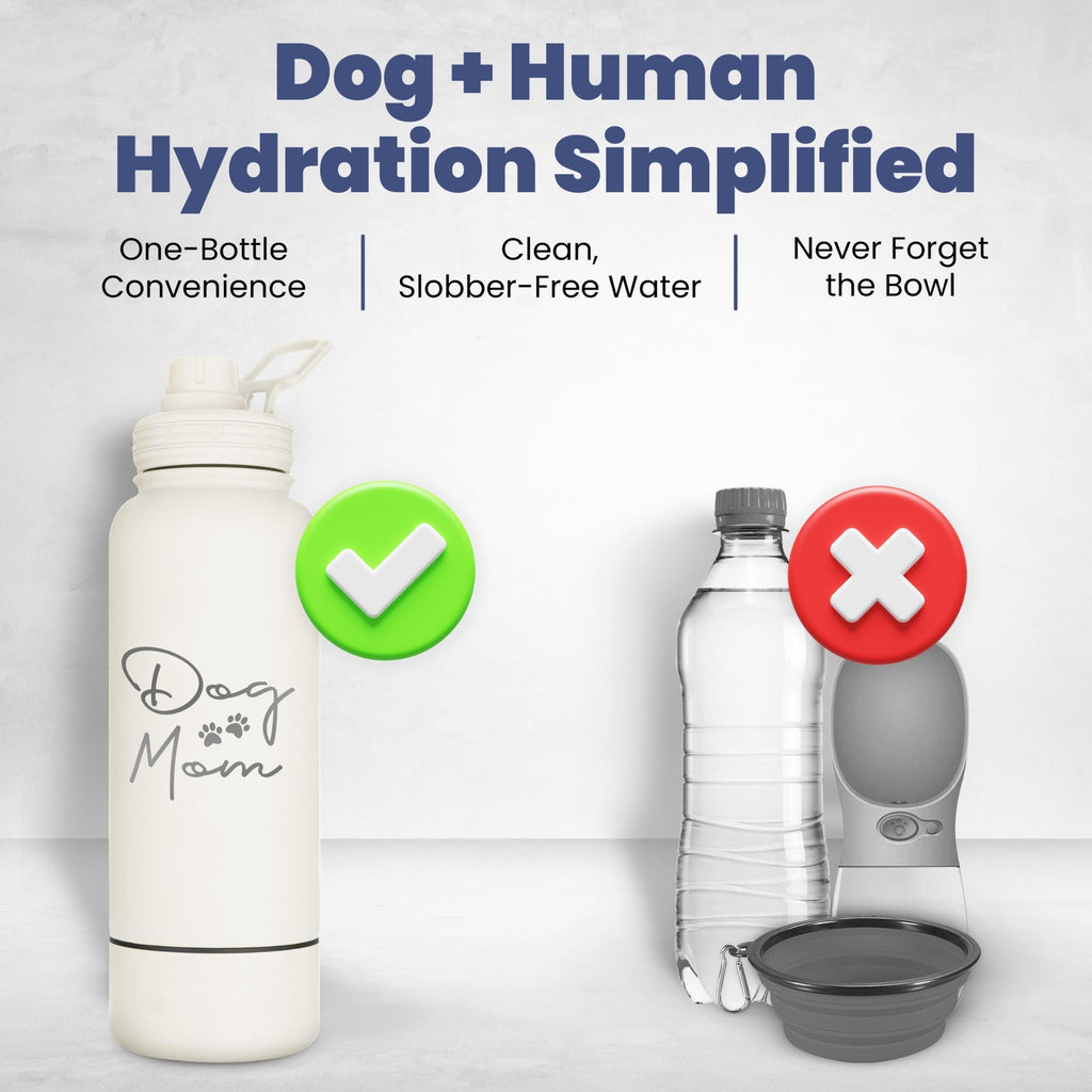 Shared Dog & Human Water Bottle with Bowl