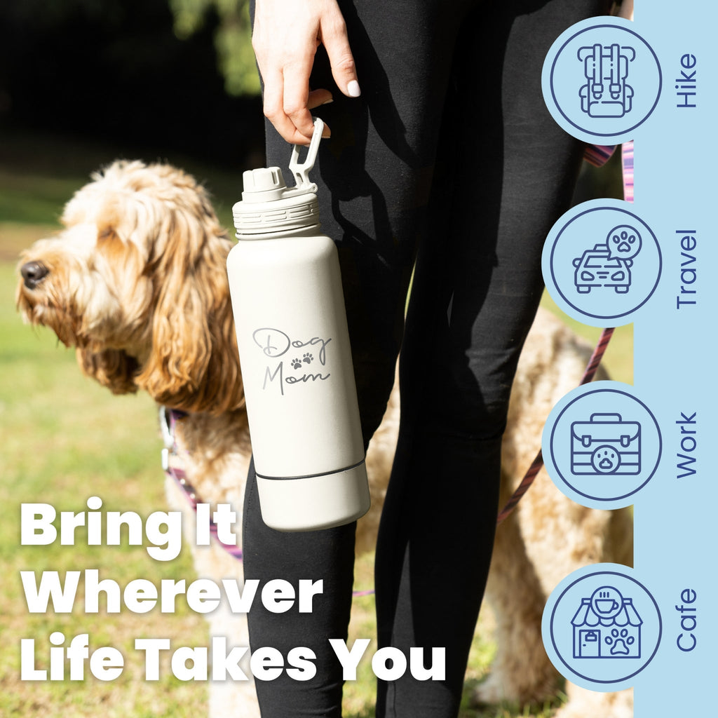 Shared Dog & Human Water Bottle with Bowl