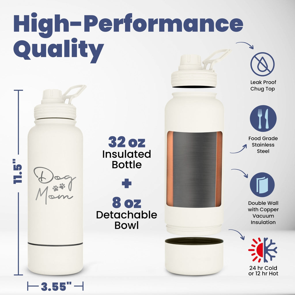 Shared Dog & Human Water Bottle with Bowl