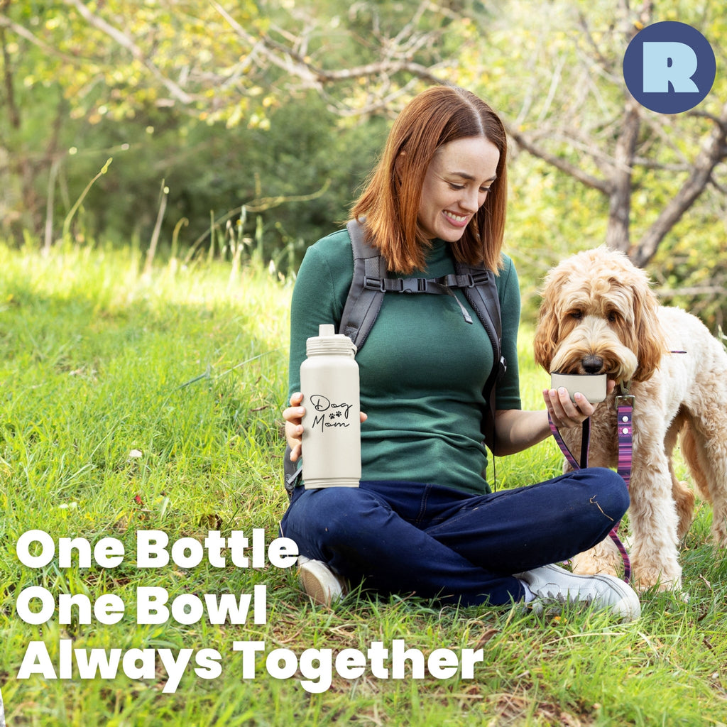 Shared Dog & Human Water Bottle with Bowl