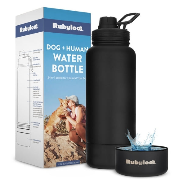 Shared Dog & Human Water Bottle with Bowl