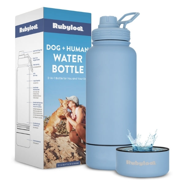 Shared Dog & Human Water Bottle with Bowl